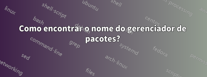 Como encontrar o nome do gerenciador de pacotes?