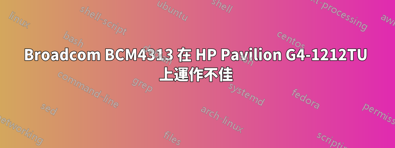 Broadcom BCM4313 在 HP Pavilion G4-1212TU 上運作不佳