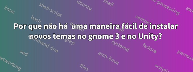 Por que não há uma maneira fácil de instalar novos temas no gnome 3 e no Unity?