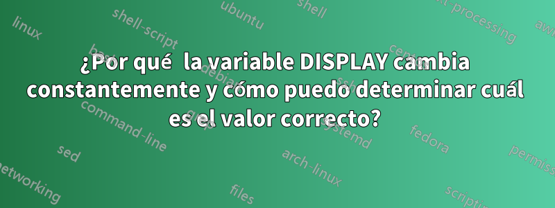 ¿Por qué la variable DISPLAY cambia constantemente y cómo puedo determinar cuál es el valor correcto?