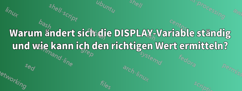 Warum ändert sich die DISPLAY-Variable ständig und wie kann ich den richtigen Wert ermitteln?