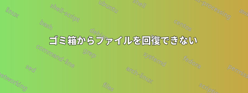 ゴミ箱からファイルを回復できない