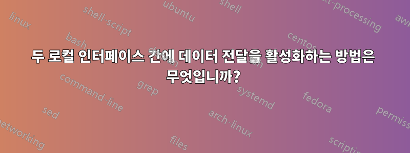 두 로컬 인터페이스 간에 데이터 전달을 활성화하는 방법은 무엇입니까?