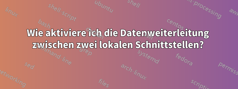 Wie aktiviere ich die Datenweiterleitung zwischen zwei lokalen Schnittstellen?