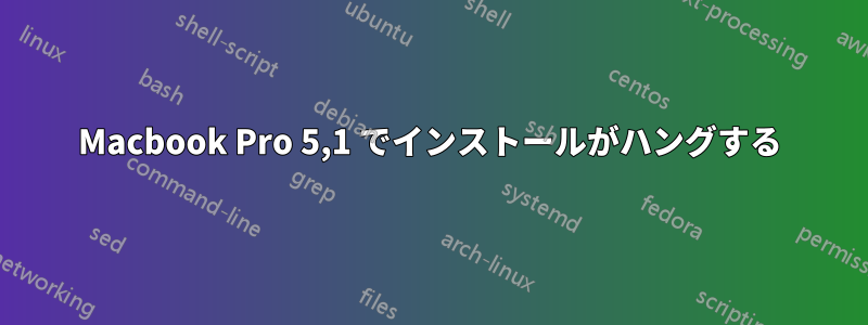 Macbook Pro 5,1 でインストールがハングする