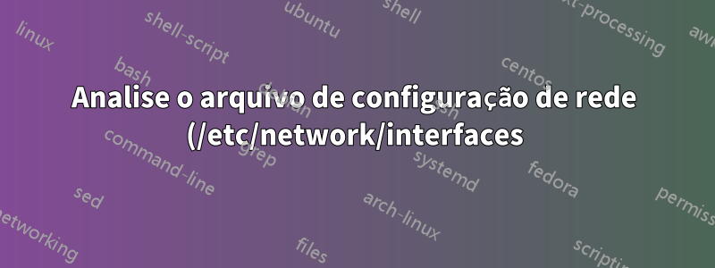 Analise o arquivo de configuração de rede (/etc/network/interfaces) com Python