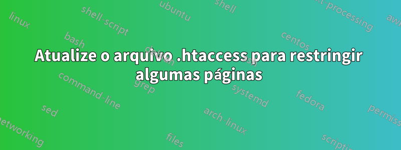 Atualize o arquivo .htaccess para restringir algumas páginas