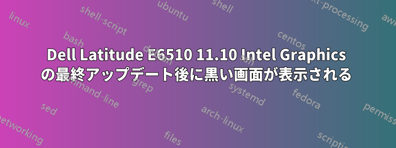 Dell Latitude E6510 11.10 Intel Graphics の最終アップデート後に黒い画面が表示される