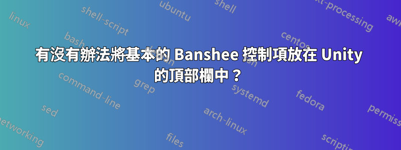 有沒有辦法將基本的 Banshee 控制項放在 Unity 的頂部欄中？