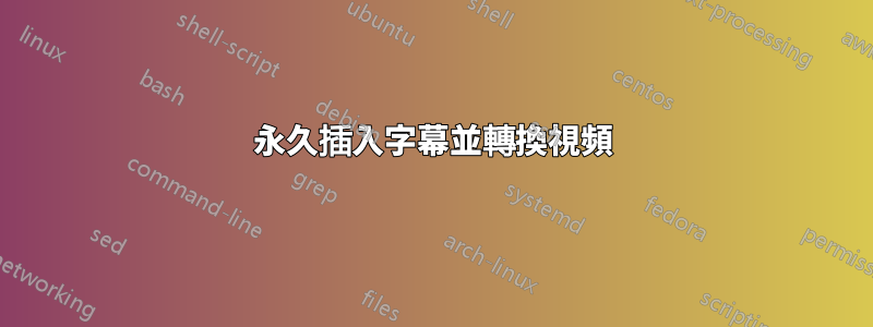 永久插入字幕並轉換視頻