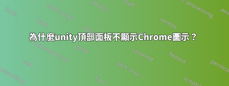 為什麼unity頂部面板不顯示Chrome圖示？