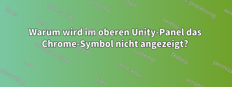 Warum wird im oberen Unity-Panel das Chrome-Symbol nicht angezeigt?