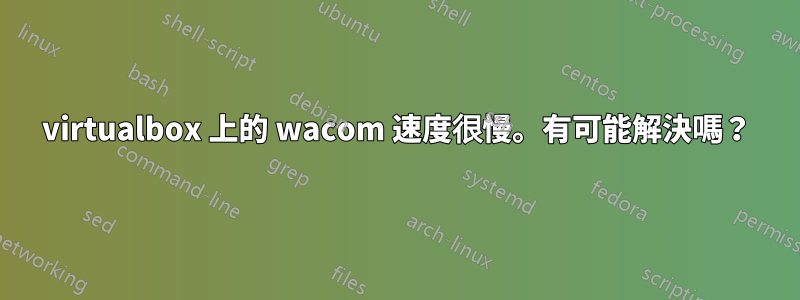 virtualbox 上的 wacom 速度很慢。有可能解決嗎？