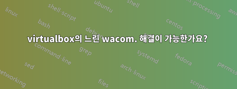 virtualbox의 느린 wacom. 해결이 가능한가요?