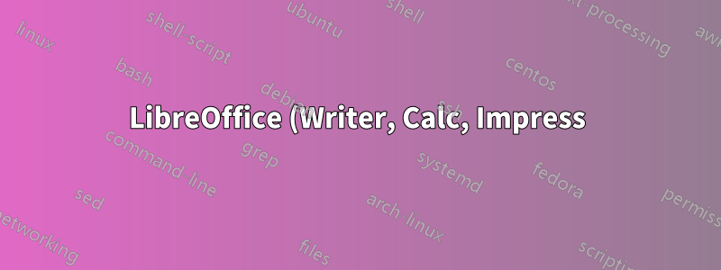 LibreOffice (Writer, Calc, Impress) wird nicht im Launcher angezeigt
