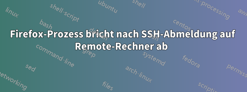 Firefox-Prozess bricht nach SSH-Abmeldung auf Remote-Rechner ab 