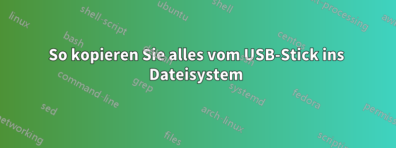 So kopieren Sie alles vom USB-Stick ins Dateisystem