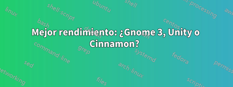 Mejor rendimiento: ¿Gnome 3, Unity o Cinnamon? 