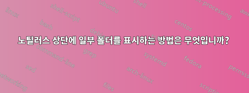 노틸러스 상단에 일부 폴더를 표시하는 방법은 무엇입니까?