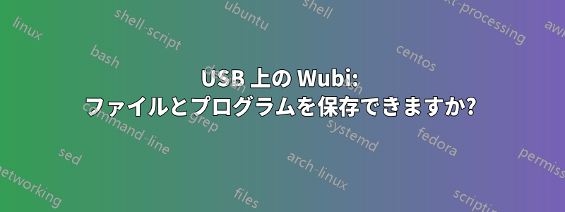 USB 上の Wubi: ファイルとプログラムを保存できますか?