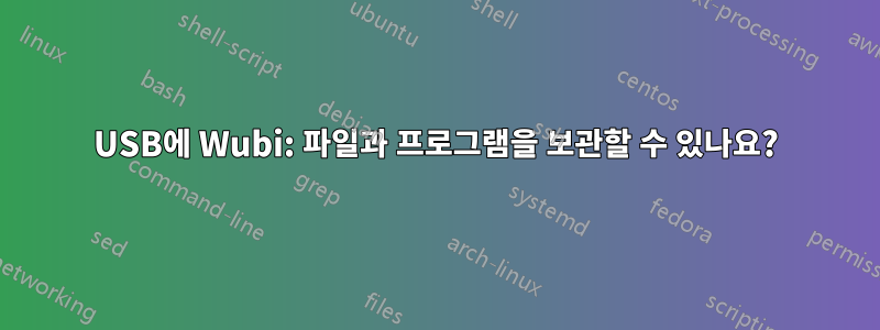 USB에 Wubi: 파일과 프로그램을 보관할 수 있나요?