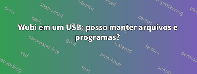 Wubi em um USB: posso manter arquivos e programas?