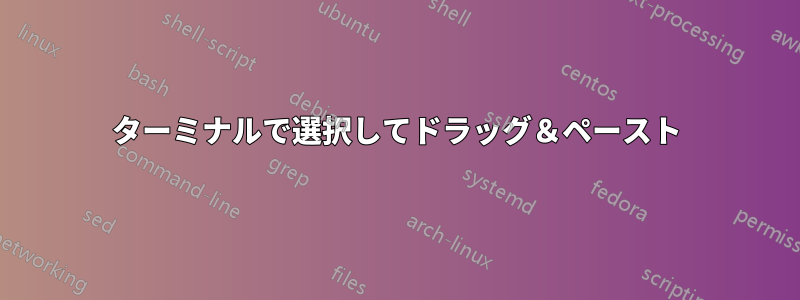 ターミナルで選択してドラッグ＆ペースト