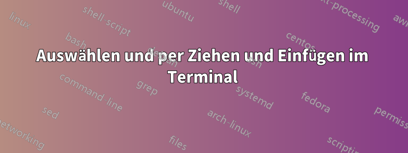 Auswählen und per Ziehen und Einfügen im Terminal