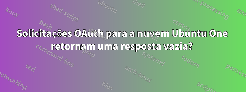 Solicitações OAuth para a nuvem Ubuntu One retornam uma resposta vazia?