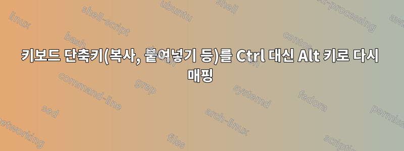 키보드 단축키(복사, 붙여넣기 등)를 Ctrl 대신 Alt 키로 다시 매핑