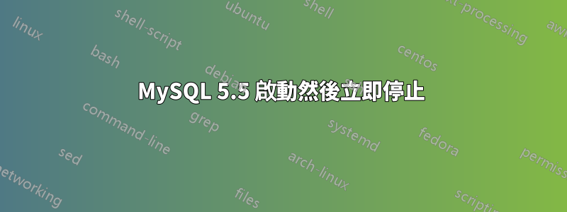 MySQL 5.5 啟動然後立即停止