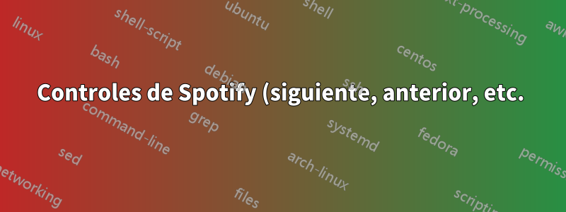 Controles de Spotify (siguiente, anterior, etc.) a través del menú contextual en favoritos de gnome