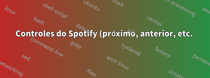 Controles do Spotify (próximo, anterior, etc.) via menu de contexto nos favoritos do gnome