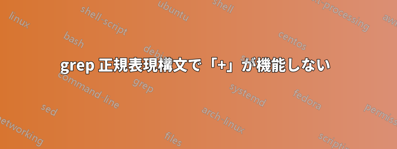grep 正規表現構文で「+」が機能しない 
