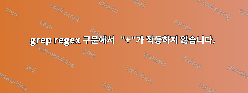 grep regex 구문에서 "+"가 작동하지 않습니다.