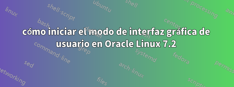 cómo iniciar el modo de interfaz gráfica de usuario en Oracle Linux 7.2