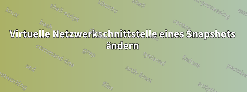 Virtuelle Netzwerkschnittstelle eines Snapshots ändern