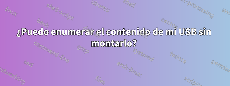 ¿Puedo enumerar el contenido de mi USB sin montarlo?