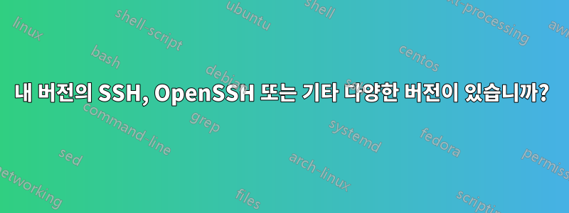 내 버전의 SSH, OpenSSH 또는 기타 다양한 버전이 있습니까?