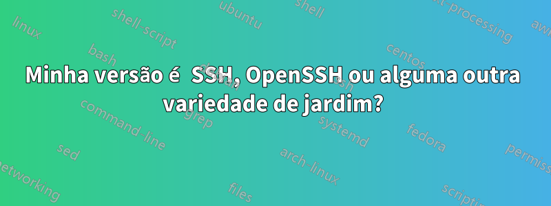 Minha versão é SSH, OpenSSH ou alguma outra variedade de jardim?