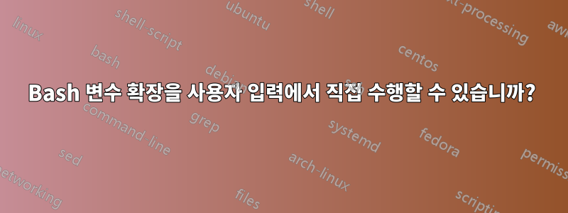 Bash 변수 확장을 사용자 입력에서 직접 수행할 수 있습니까?