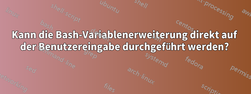 Kann die Bash-Variablenerweiterung direkt auf der Benutzereingabe durchgeführt werden?