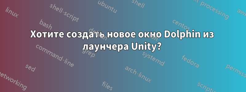 Хотите создать новое окно Dolphin из лаунчера Unity?