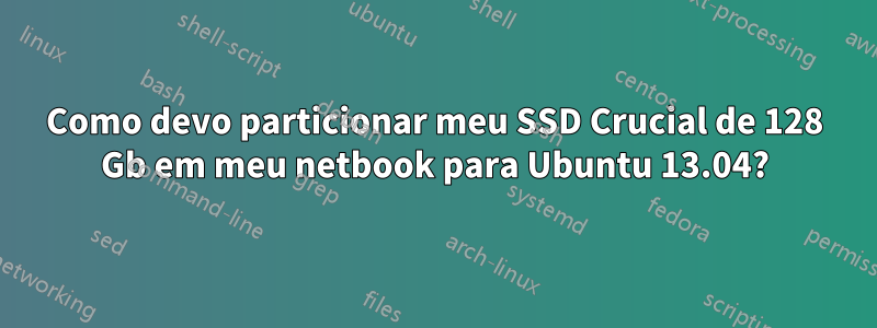 Como devo particionar meu SSD Crucial de 128 Gb em meu netbook para Ubuntu 13.04?