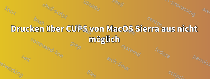 Drucken über CUPS von MacOS Sierra aus nicht möglich