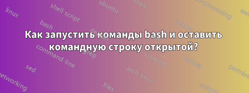 Как запустить команды bash и оставить командную строку открытой?