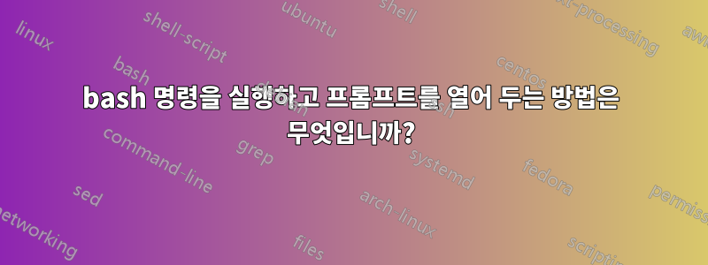 bash 명령을 실행하고 프롬프트를 열어 두는 방법은 무엇입니까?