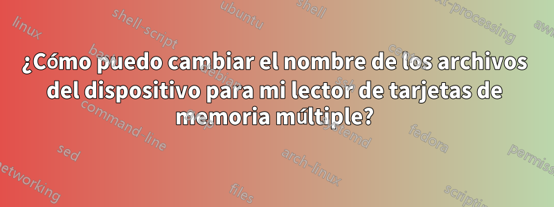 ¿Cómo puedo cambiar el nombre de los archivos del dispositivo para mi lector de tarjetas de memoria múltiple?