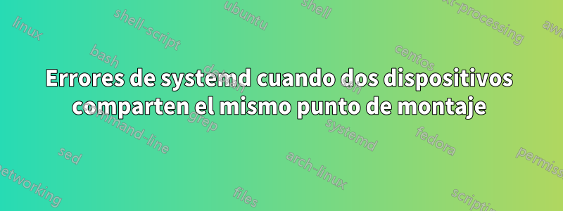 Errores de systemd cuando dos dispositivos comparten el mismo punto de montaje