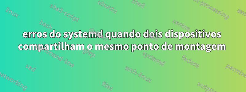 erros do systemd quando dois dispositivos compartilham o mesmo ponto de montagem